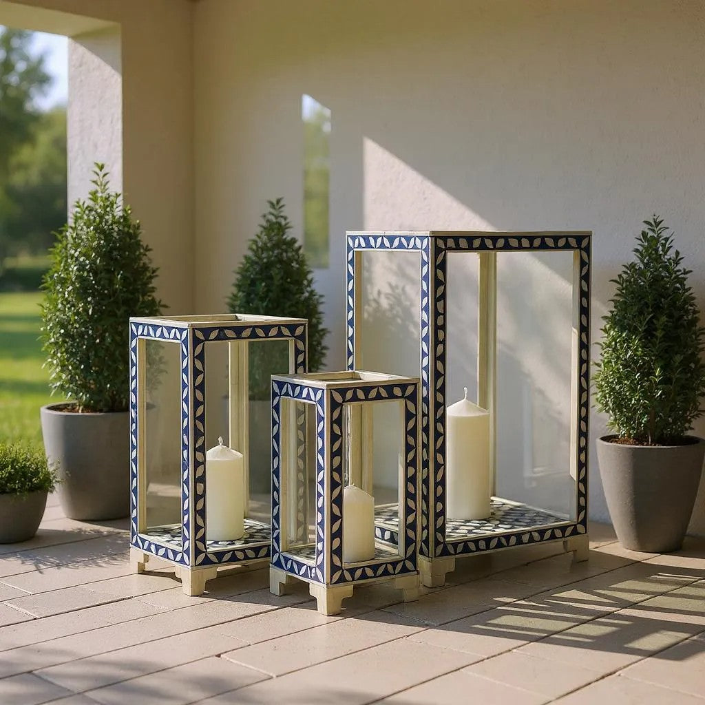 Decorative outdoor hurricane lamps 