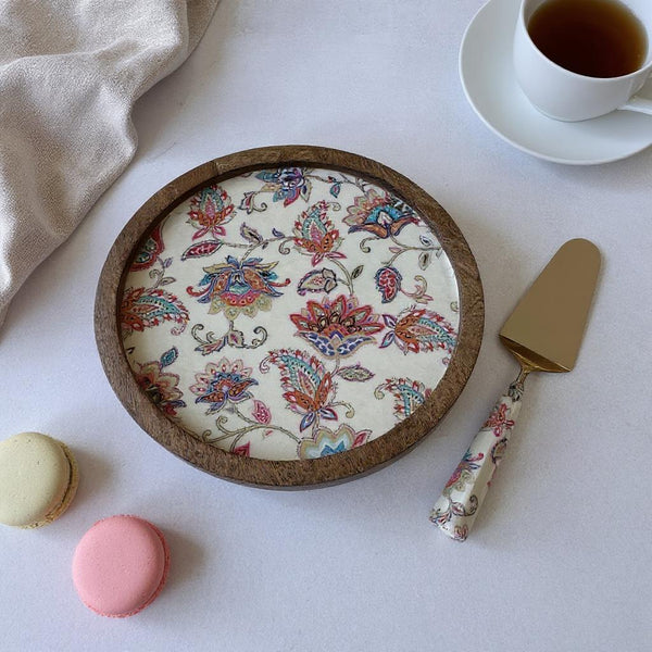 Cake Stand Set - Pink Paisley
