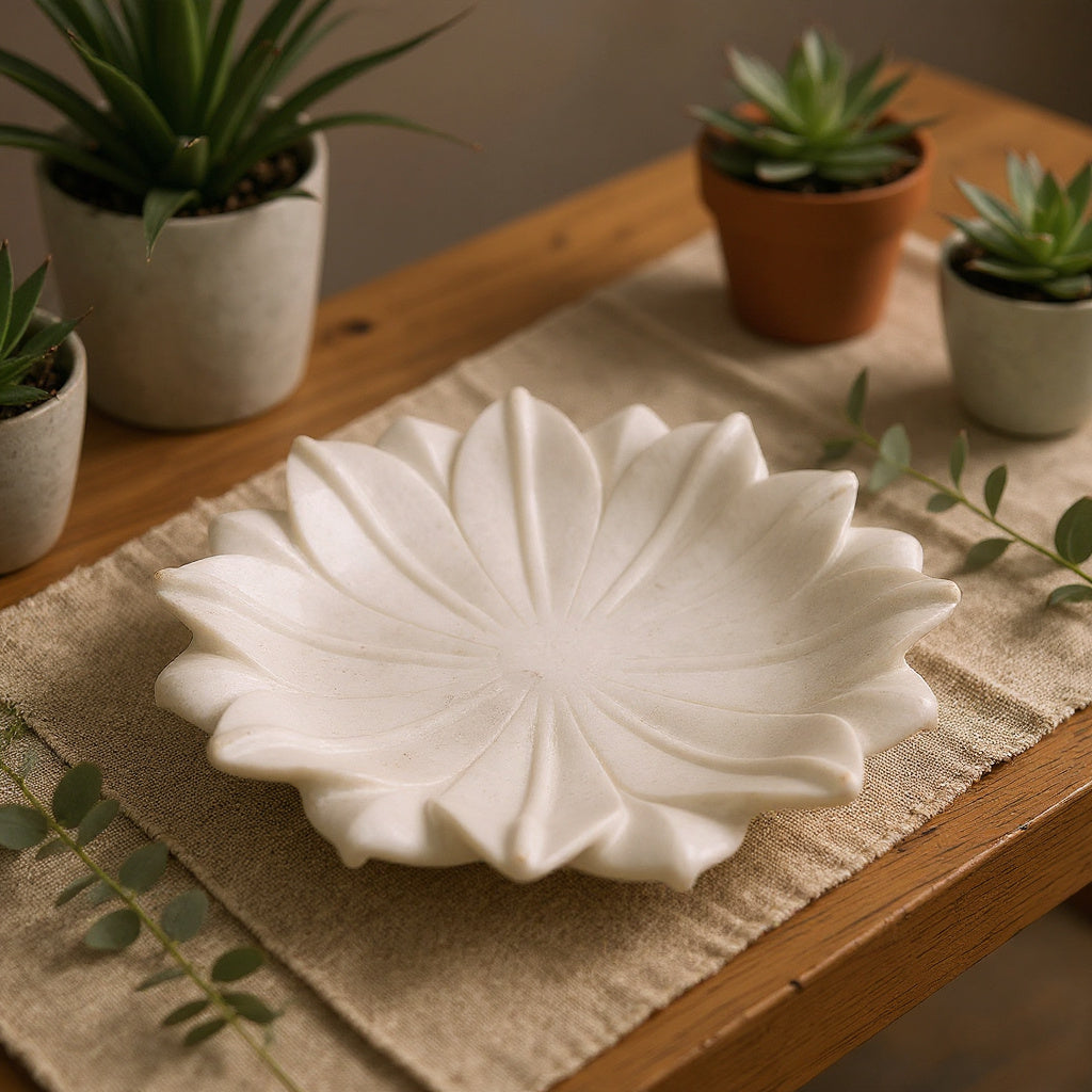 Marble Lotus Plate
