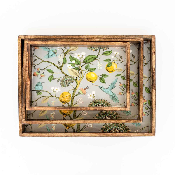 Mango Wood Trays - Lemon Garden