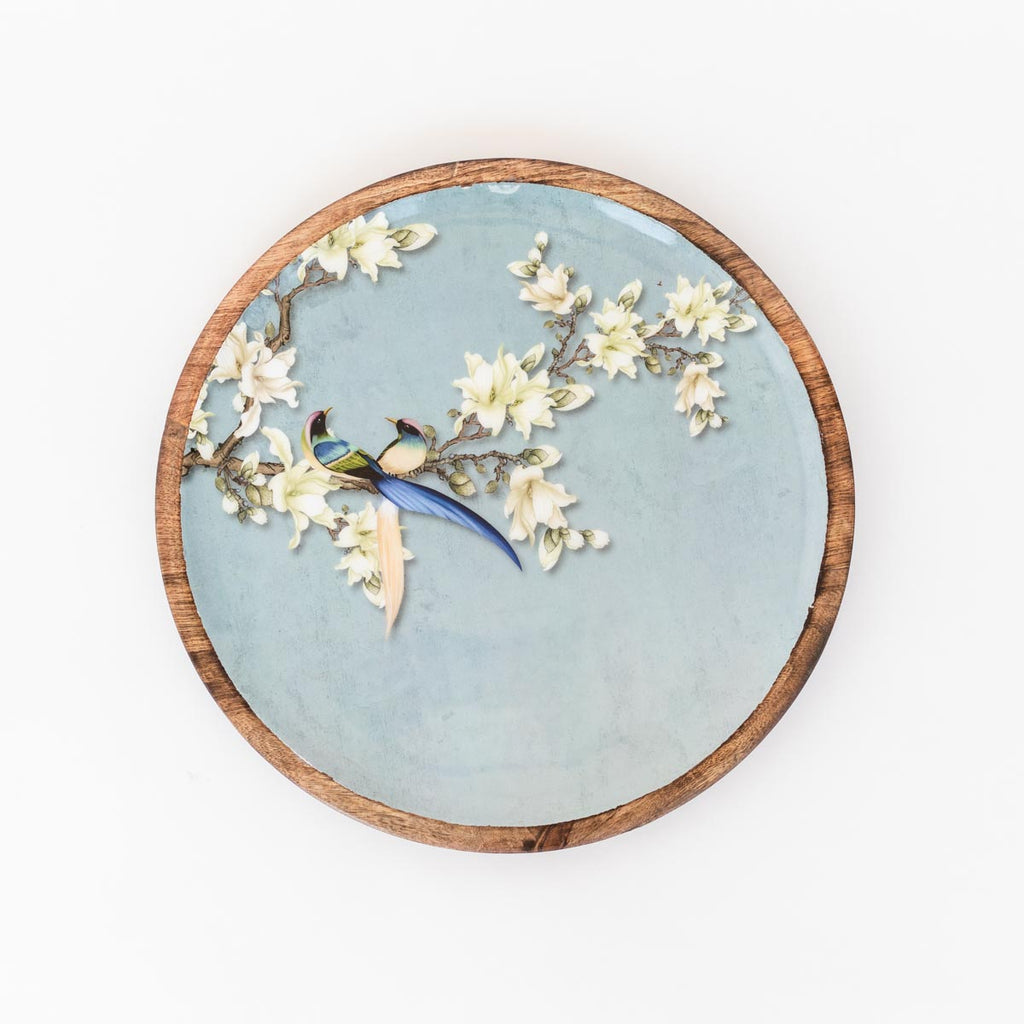 Round Serving Tray - Bird Land