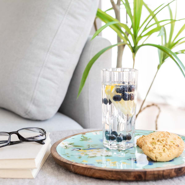 Round Serving Tray - Blooming Trees