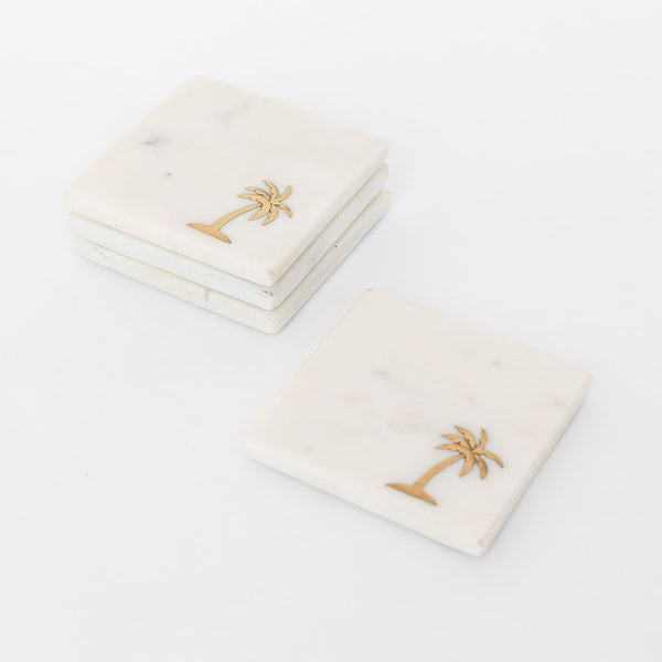 Marble Coasters - Palm Tree (Set of 4)