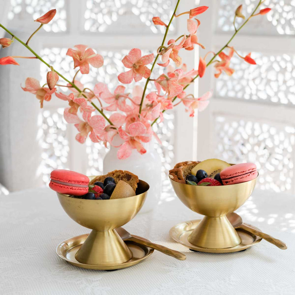 Brass Dessert Cup Set