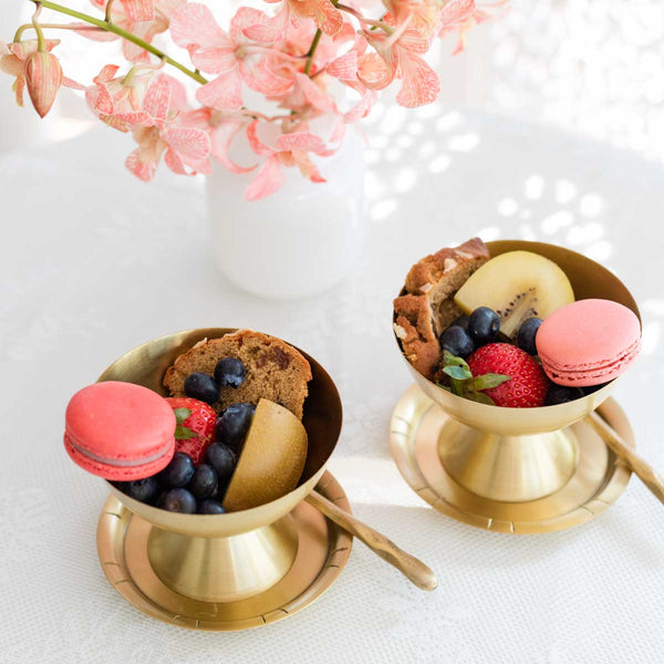 Brass Dessert Cup Set