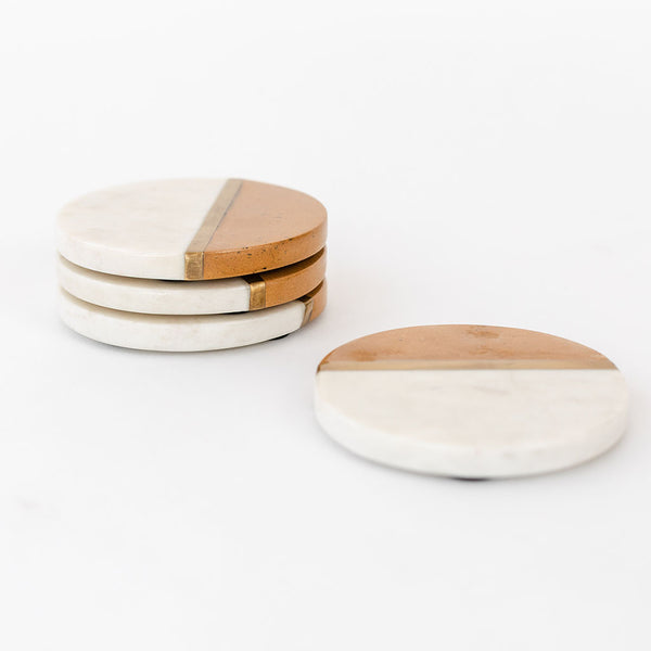 Marble Coasters - Ochre Mustard (Set of 4)