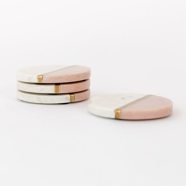 Marble Coasters - Peach (Set of 4)