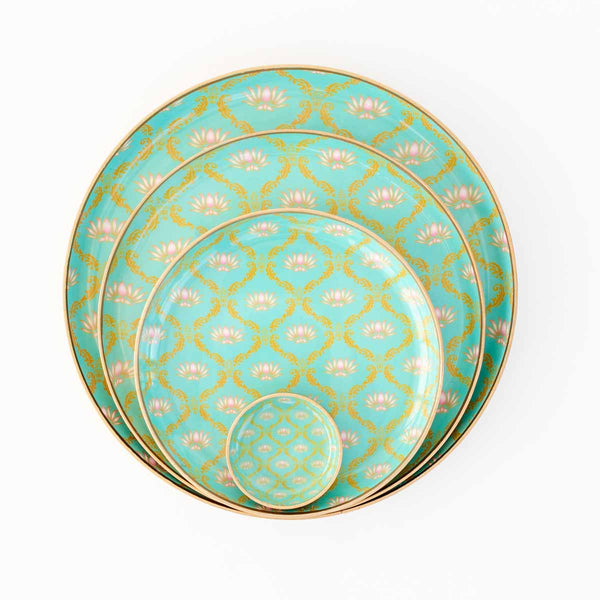 Metal Serving Tray - Lotus