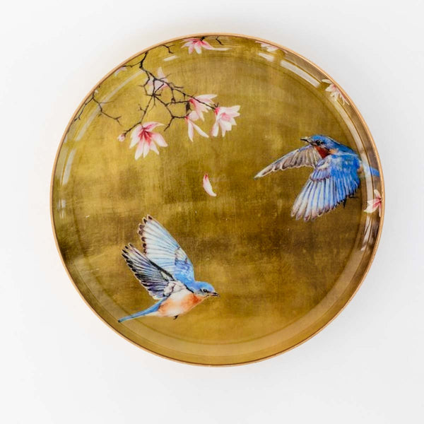 Metal Serving Tray - Eastern Bluebird