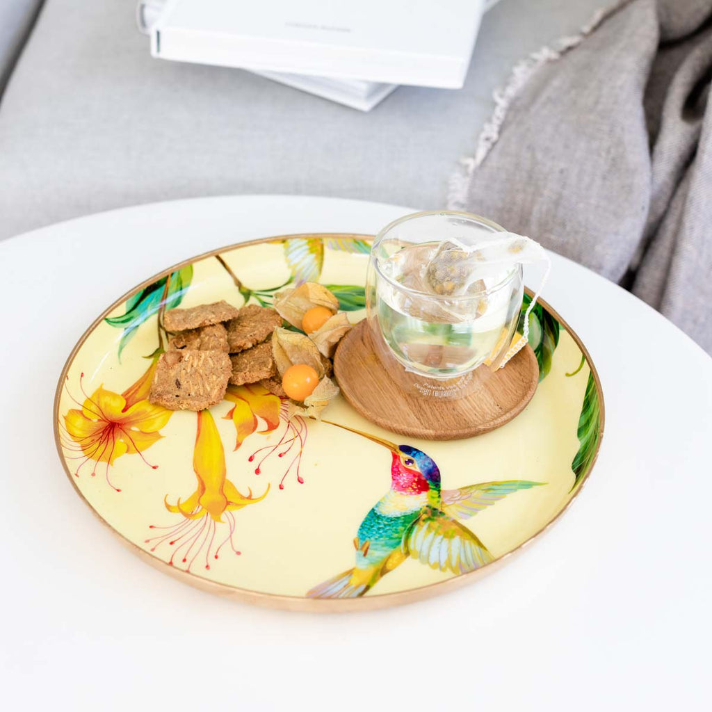 Metal Serving Tray - Humming Bird