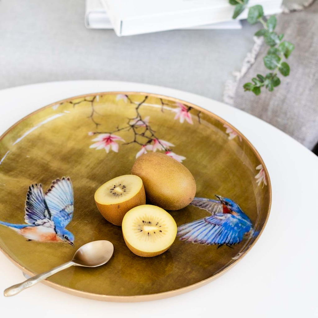 Metal Serving Tray - Eastern Bluebird