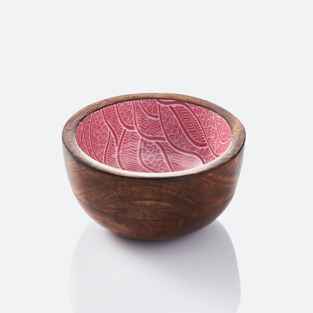 Mango Wood Nibble Bowl - Red Dunes