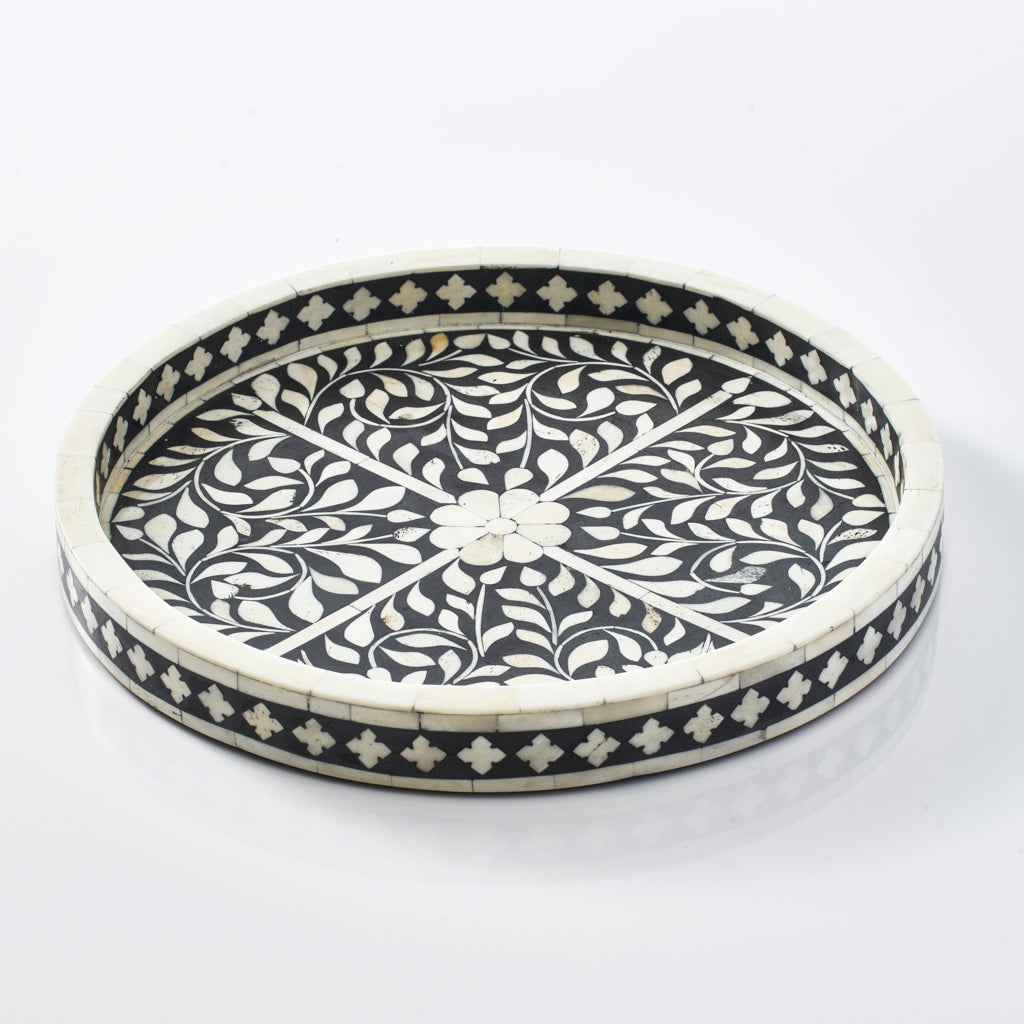 Leaf Pattern Round Tray