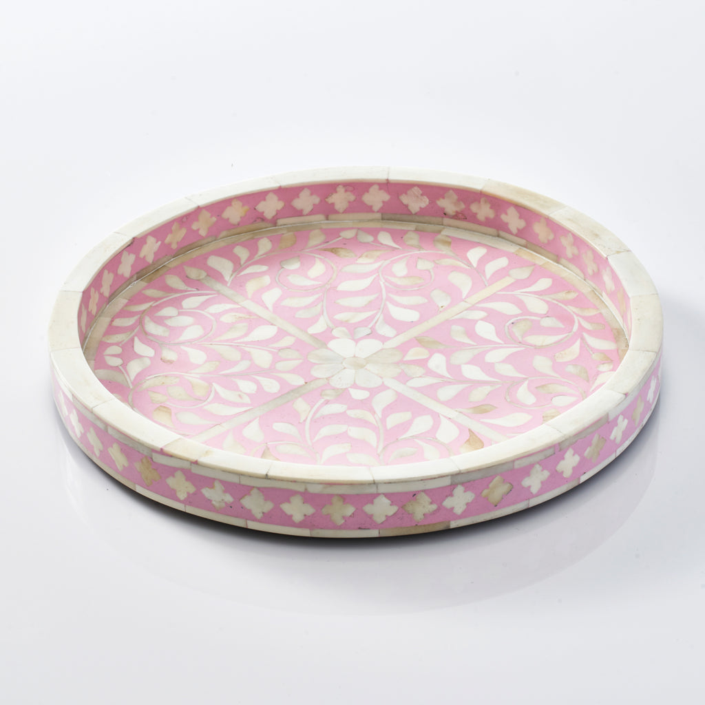 Leaf Pattern Round Tray